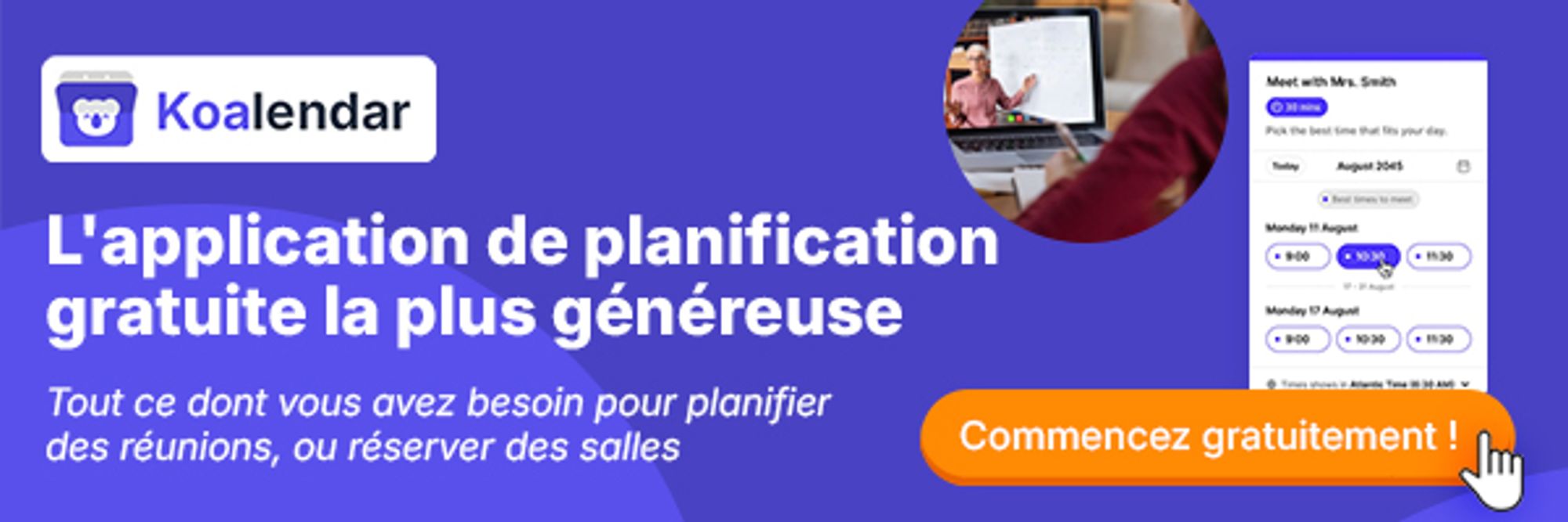 Outils de gestion du temps Koalendar pour les employés